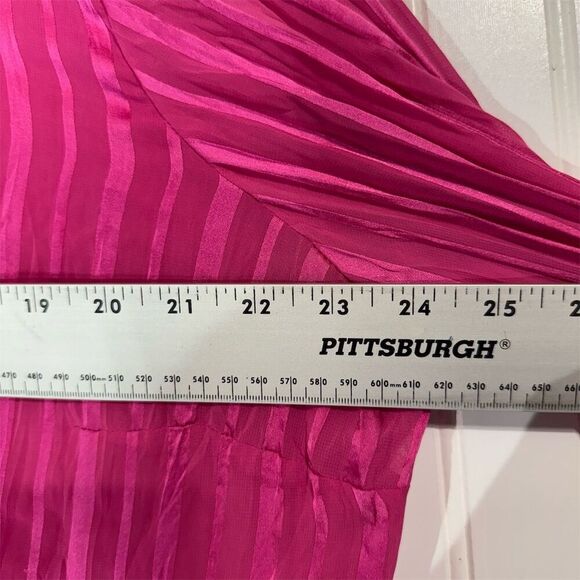 Fashion Bug Sheer Pink Ruffle Blouse 2X Whimsigoth Romantic Fairycore Tie Front - Picture 5 of 8